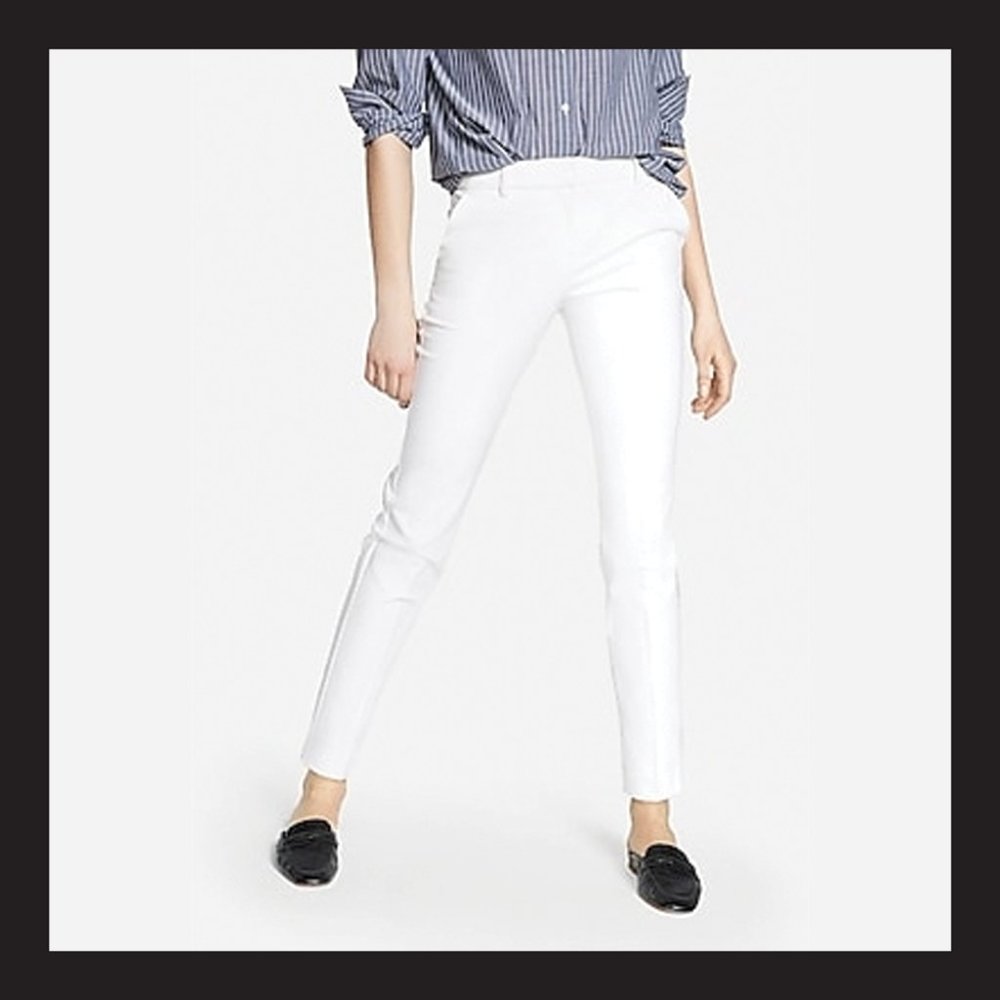 4 || express || WHITE COLUMNIST TROUSERS